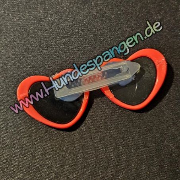 1x Hundespange / Hundehaarspange Big Heart Sunglass Sonnenbrille   Balken 4,5cm    Farbwahl
