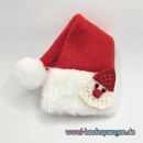 1x Weihnachten Mütze Stickmotiv Santa Hundehaarspange  Balken 4,5cm